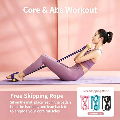 Foam Non-Slip Adjustable Pedal Resistance Band - Core & Lower Body Workout Equipment for Squat Challenge, Portable Home Gym Strength Trainer