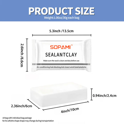 SOPAMI 10/20PCS Eco-Friendly Sticky Sealant Clay, Quick Curing & Strong Adhesion, Waterproof Oil-Resistant Pest Control Sealant for Air Conditioner Holes Wall Cracks Pipes