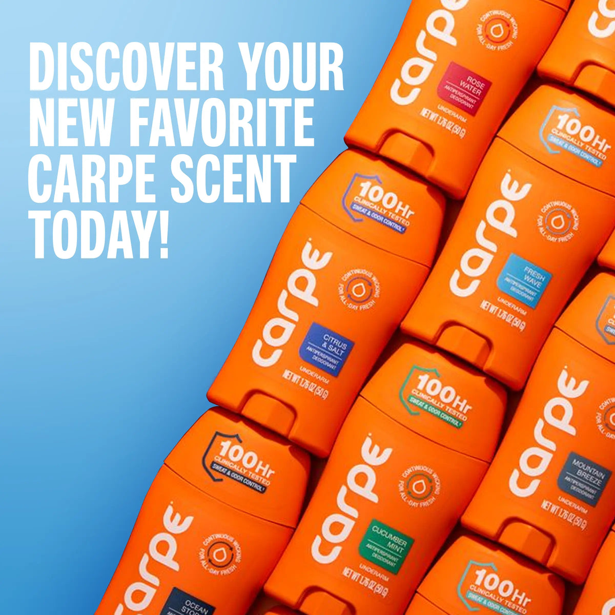 Carpe Antiperspirant Deodorant -  Quick-Drying, Non-Greasy Deodorant for Men & Women - No Baking Soda or Parabens
