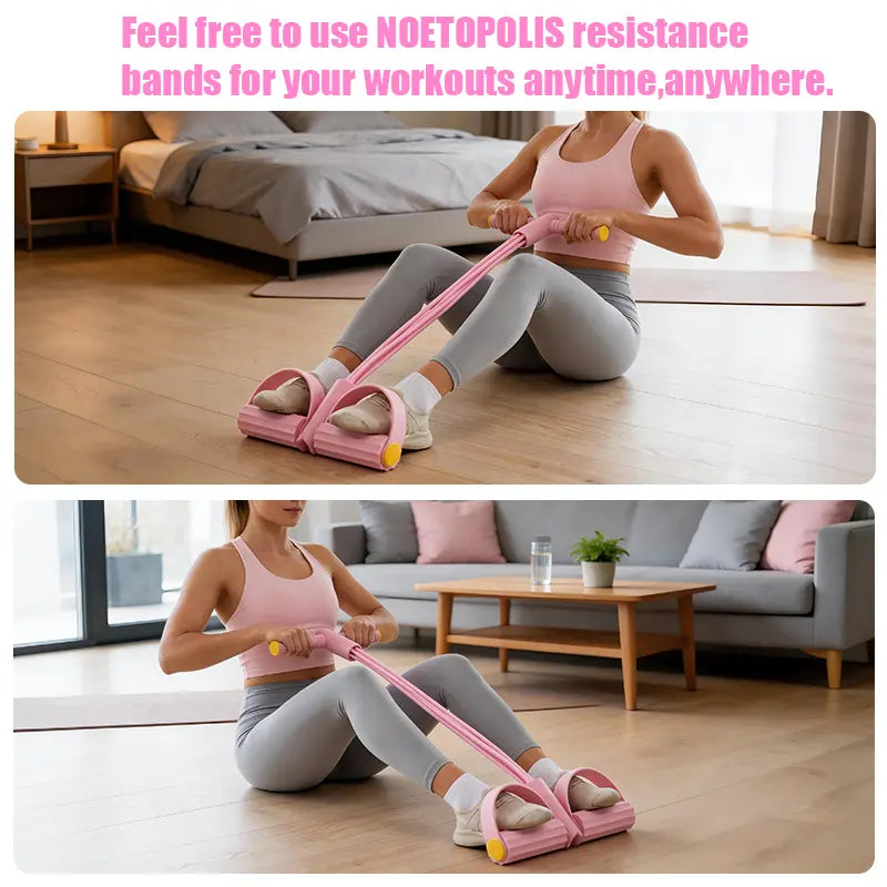 6-Tube Elastic Resistance Band Set for Home Fitness