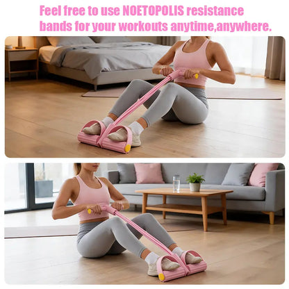 6-Tube Elastic Resistance Band Set for Home Fitness