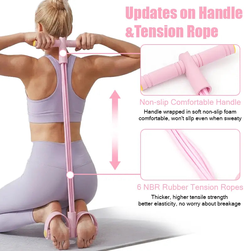 6-Tube Elastic Resistance Band Set for Home Fitness