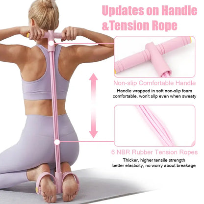 6-Tube Elastic Resistance Band Set for Home Fitness