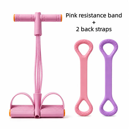 6-Tube Elastic Resistance Band Set for Home Fitness