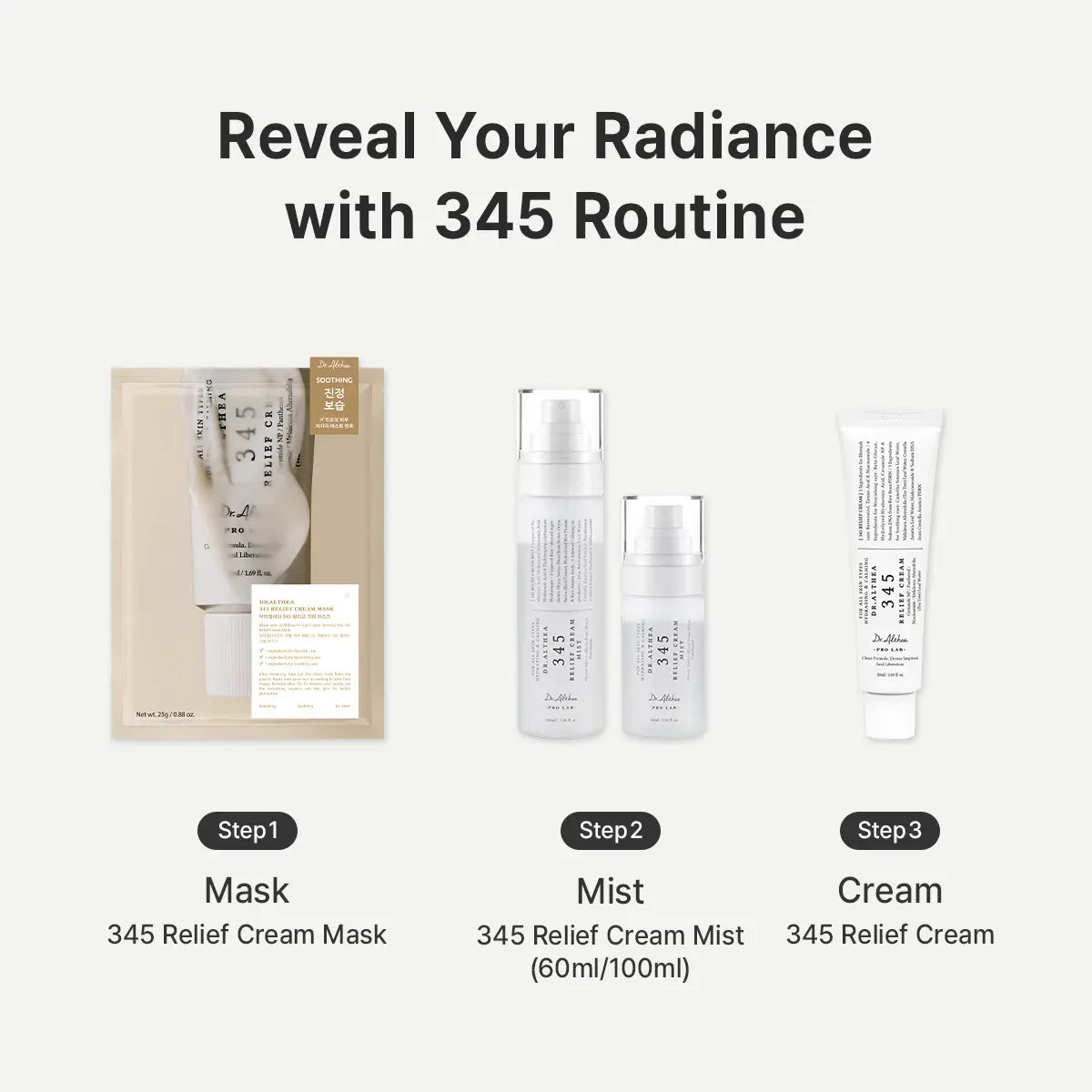 [Dr.Althea Official] 345 Relief Cream - Daily Face Moisturizer, Blemish Relief Care, Soothing Recovery, Vegan Korean Skincare