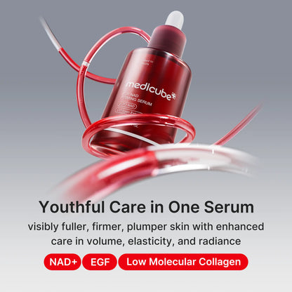 [Medicube] NAD+ EGF Firming Serum | NAD+, EGF, Collagen Extract, Anti-Aging, Plumping, Radiance Boosting Serum | Cares for Look of Fine Lines, Skin Elasticity & Firmness for Youthful-Looking Skin (30Ml / 1.01 Fl. Oz.) | Korean Skincare, K-Beauty