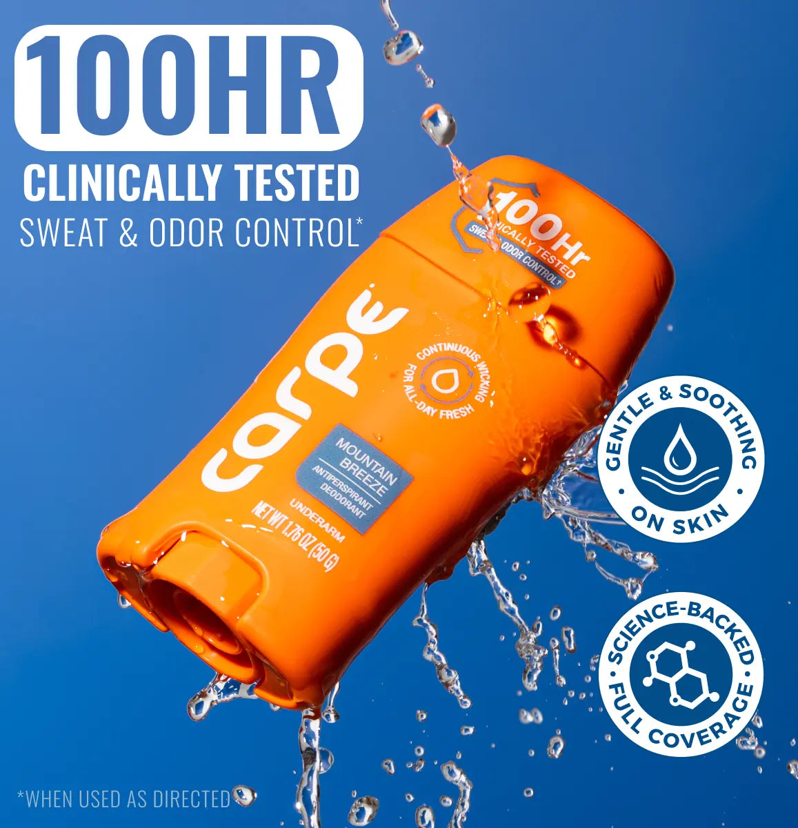 Carpe Antiperspirant Deodorant -  Quick-Drying, Non-Greasy Deodorant for Men & Women - No Baking Soda or Parabens