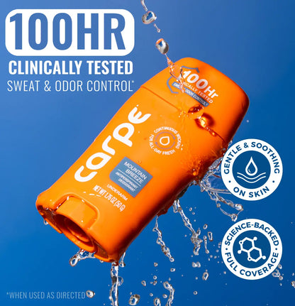 Carpe Antiperspirant Deodorant -  Quick-Drying, Non-Greasy Deodorant for Men & Women - No Baking Soda or Parabens