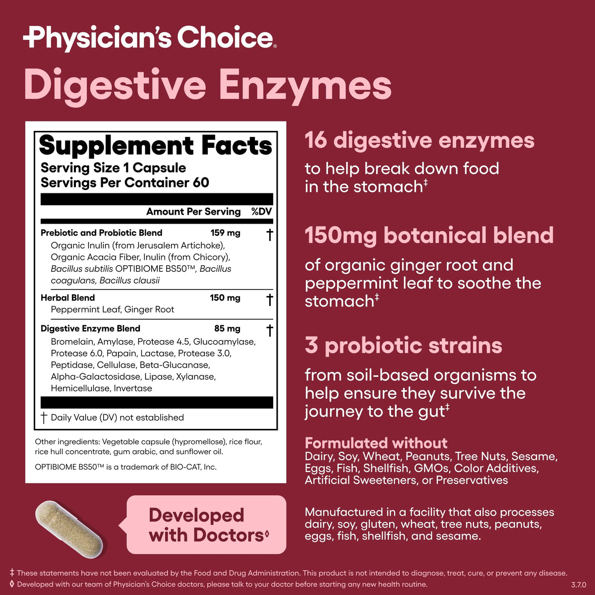 Digestive Enzymes by Physician'S Choice - Bloating & Mealtime Discomfort Support with Probiotics 