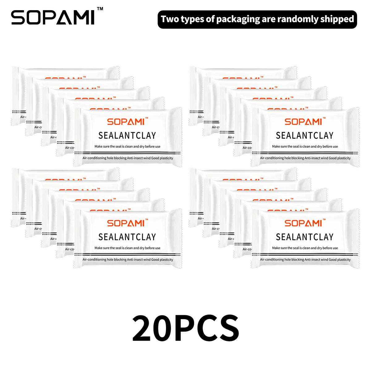 SOPAMI 10/20PCS Eco-Friendly Sticky Sealant Clay, Quick Curing & Strong Adhesion, Waterproof Oil-Resistant Pest Control Sealant for Air Conditioner Holes Wall Cracks Pipes