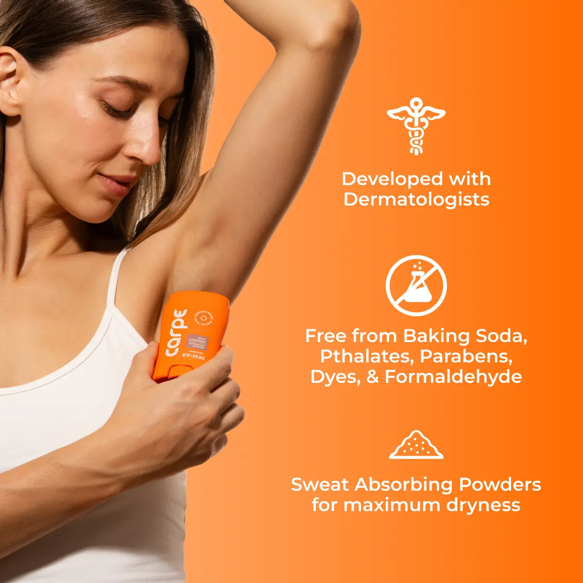 Carpe Antiperspirant Deodorant -  Quick-Drying, Non-Greasy Deodorant for Men & Women - No Baking Soda or Parabens