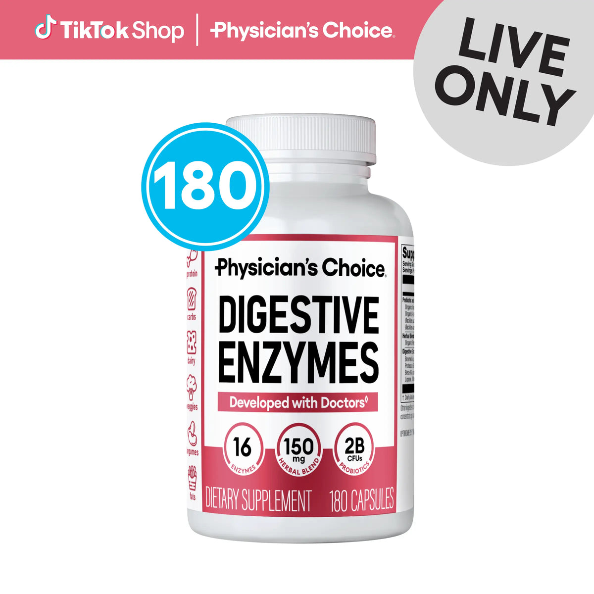 Digestive Enzymes by Physician'S Choice - Bloating & Mealtime Discomfort Support with Probiotics 