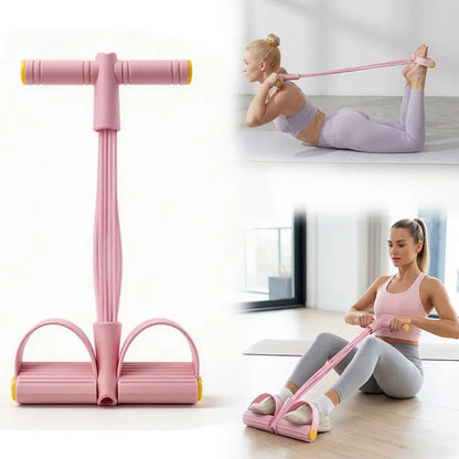 6-Tube Elastic Resistance Band Set for Home Fitness